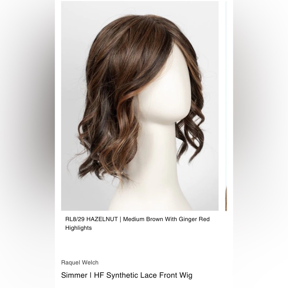 Cut bangs Used 1 time RL8/29 HAZELNUT | Medium Brown With Ginger Red Highlights